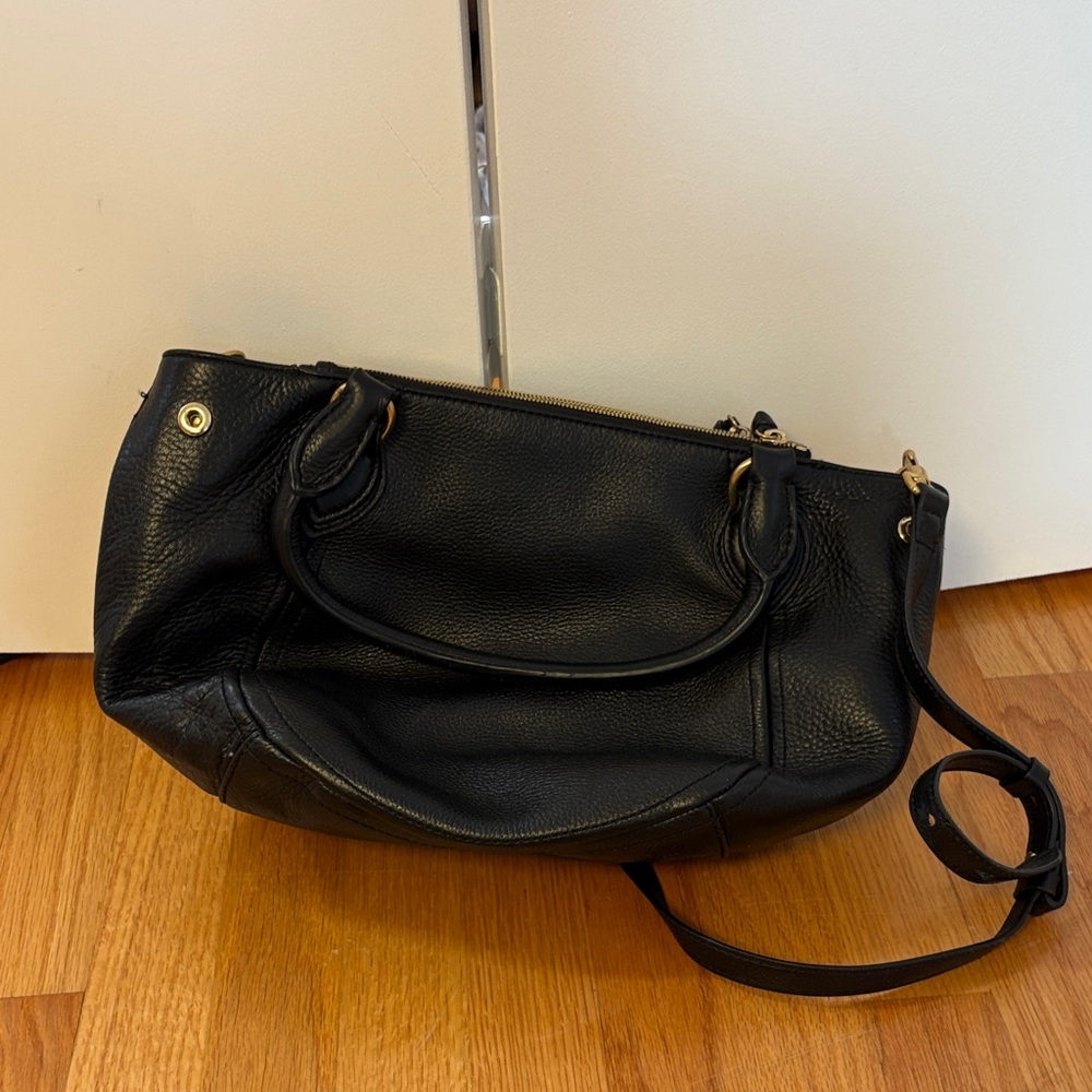 J. Crew Black Leather Shoulder Bag